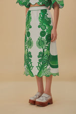 Load image into Gallery viewer, Color Festival Midi Skirt in Green
