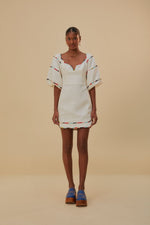 Load image into Gallery viewer, Colorful Stripes Mini Dress in White

