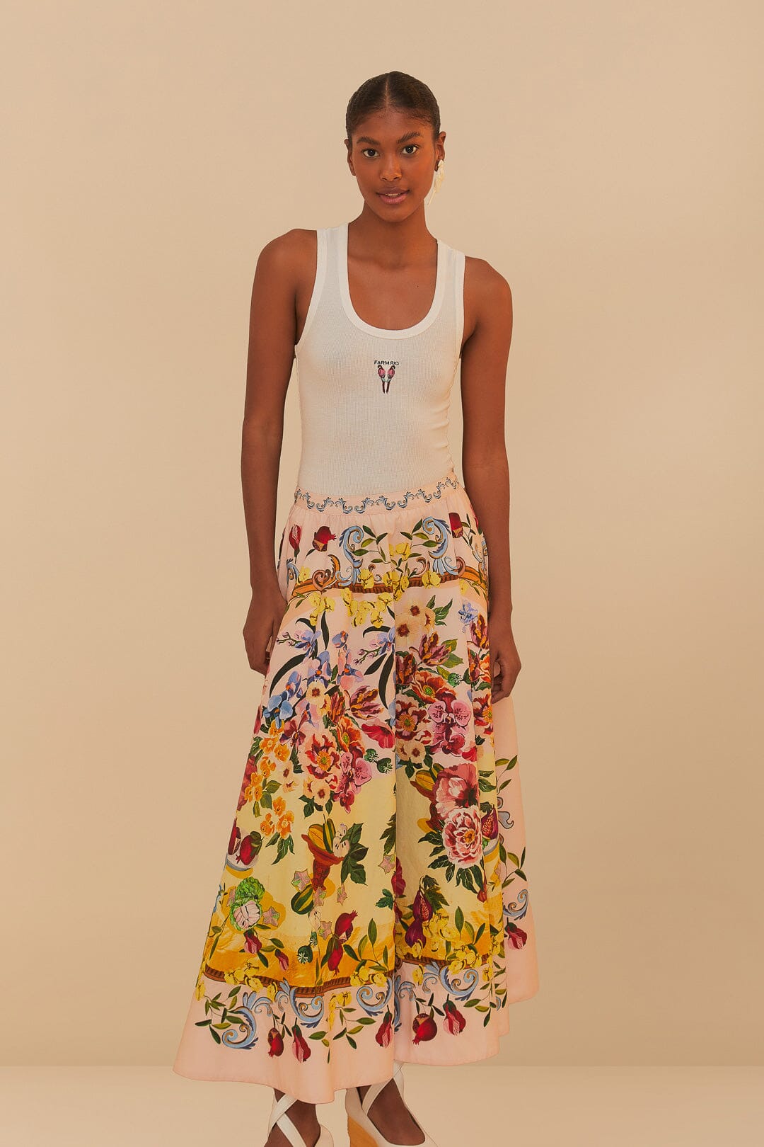 Garden Terrace Midi Skirt in Pink