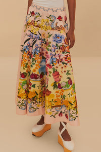 Garden Terrace Midi Skirt in Pink