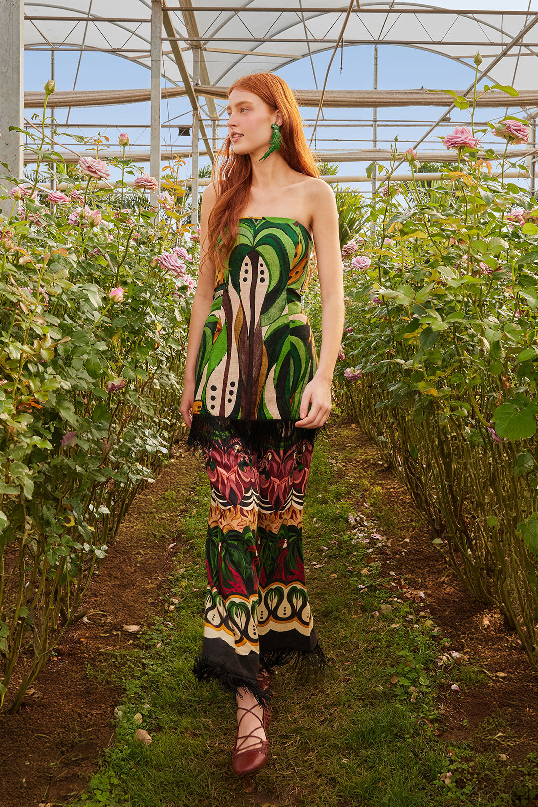 Coconut Tree Flow Pants in Green