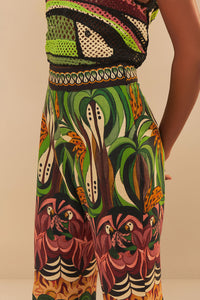 Coconut Tree Flow Pants in Green