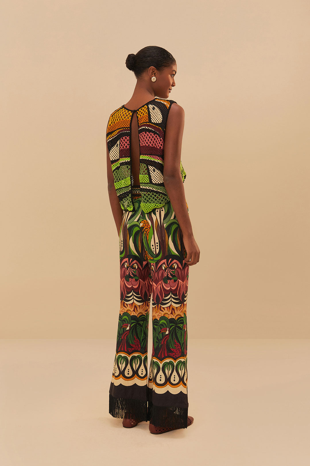 Coconut Tree Flow Pants in Green