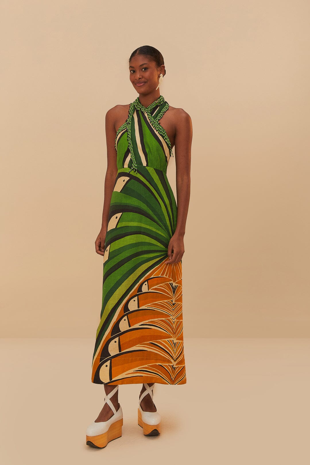 Toucan Tree Dress in Green