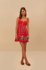 Load image into Gallery viewer, Sweet Bloom Bouquet Mini Dress in Red
