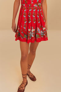 Sweet Bloom Bouquet Mini Dress in Red