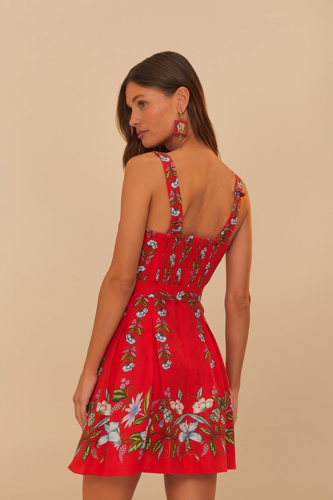 Sweet Bloom Bouquet Mini Dress in Red