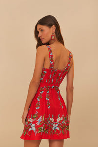 Sweet Bloom Bouquet Mini Dress in Red