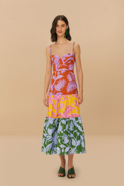 Tropical Swing Sleeveless Midi Dress in Mixed Tropical Swing Sleeveless Midi Dress in Mixed