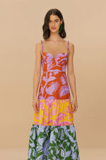 Load image into Gallery viewer, Tropical Swing Sleeveless Midi Dress in Mixed
