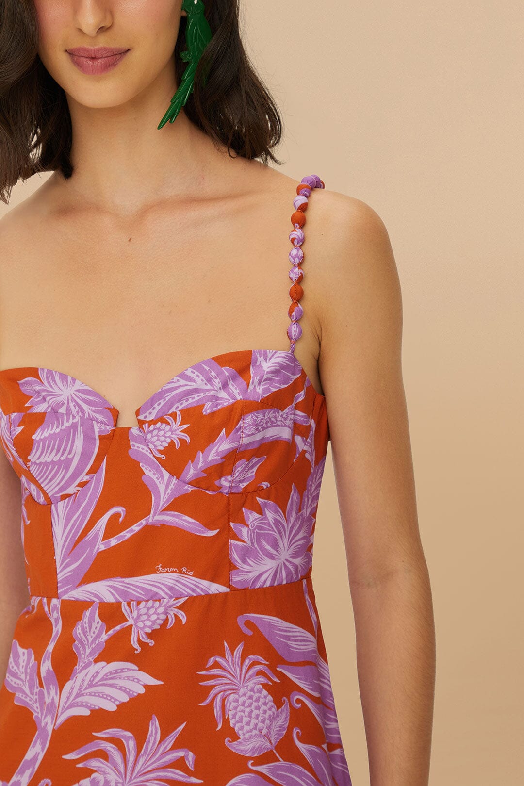 Tropical Swing Sleeveless Midi Dress in Mixed