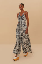 Load image into Gallery viewer, Monochrome Elegance Scarf Jumpsuit in Off White
