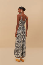 Load image into Gallery viewer, Monochrome Elegance Scarf Jumpsuit in Off White
