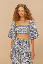Load image into Gallery viewer, Tropical Cameo Blouse in Off-White
