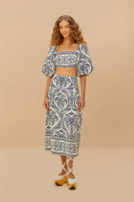 Load image into Gallery viewer, Tropical Cameo Blouse in Off-White
