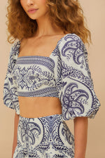 Load image into Gallery viewer, Tropical Cameo Blouse in Off-White
