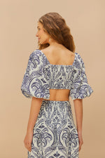 Load image into Gallery viewer, Tropical Cameo Blouse in Off-White
