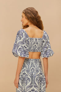 Tropical Cameo Blouse in Off-White