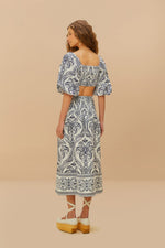 Load image into Gallery viewer, Tropical Cameo Midi Skirt in Off-White
