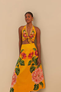 Spring Awakening Midi Skirt in Yellow
