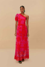 Load image into Gallery viewer, One Shoulder Maxi Dress in Bicolor
