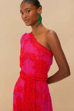 Load image into Gallery viewer, One Shoulder Maxi Dress in Bicolor
