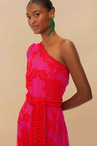 One Shoulder Maxi Dress in Bicolor