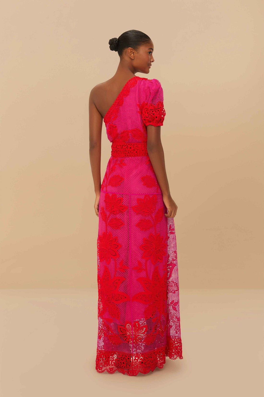 One Shoulder Maxi Dress in Bicolor
