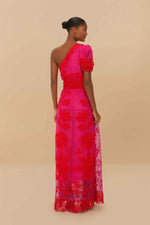 Load image into Gallery viewer, One Shoulder Maxi Dress in Bicolor
