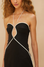 Load image into Gallery viewer, Cut Out Midi Dress in Black and White
