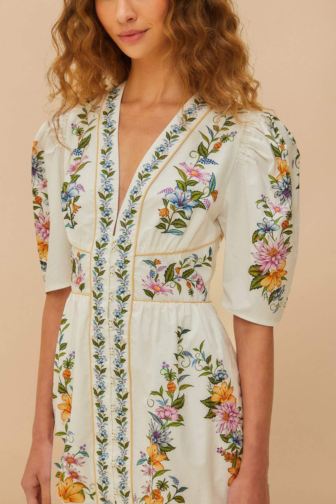 Sweet Bloom Dreamscape Mini Dress in Off White