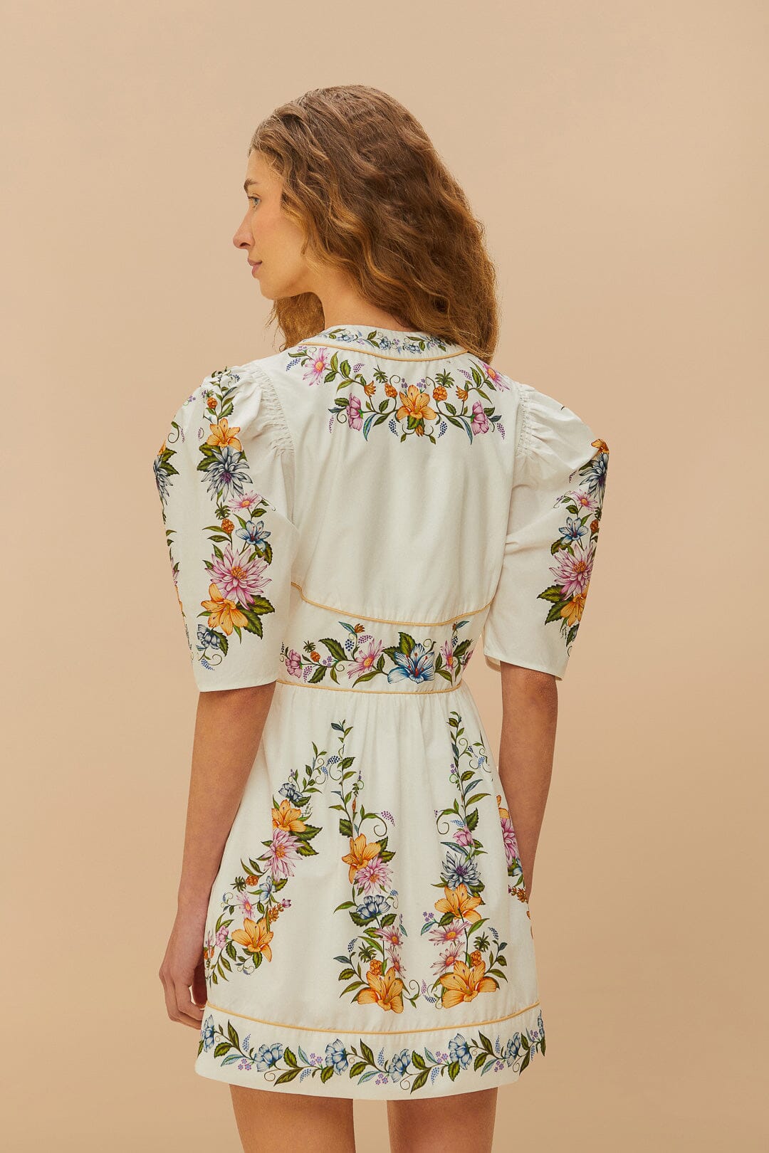 Sweet Bloom Dreamscape Mini Dress in Off White