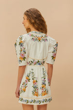 Load image into Gallery viewer, Sweet Bloom Dreamscape Mini Dress in Off White
