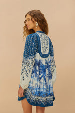 Load image into Gallery viewer, Palm Tree Beach Mini Dress in Off-White
