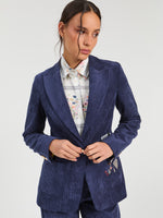Load image into Gallery viewer, Simona Corduroy Blazer in Navy Travel
