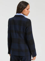 Load image into Gallery viewer, Hillary Blazer in Black Navy Gingham
