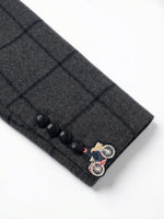 Load image into Gallery viewer, Helen Blazer in Grey/Navy Blue Check
