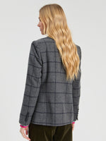 Load image into Gallery viewer, Helen Blazer in Grey/Navy Blue Check
