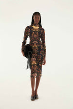 Load image into Gallery viewer, Berry Garden Tulle Midi Dress in Black
