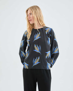 Corn Cob Print Blouse in Black