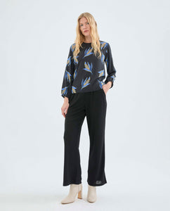 Corn Cob Print Blouse in Black