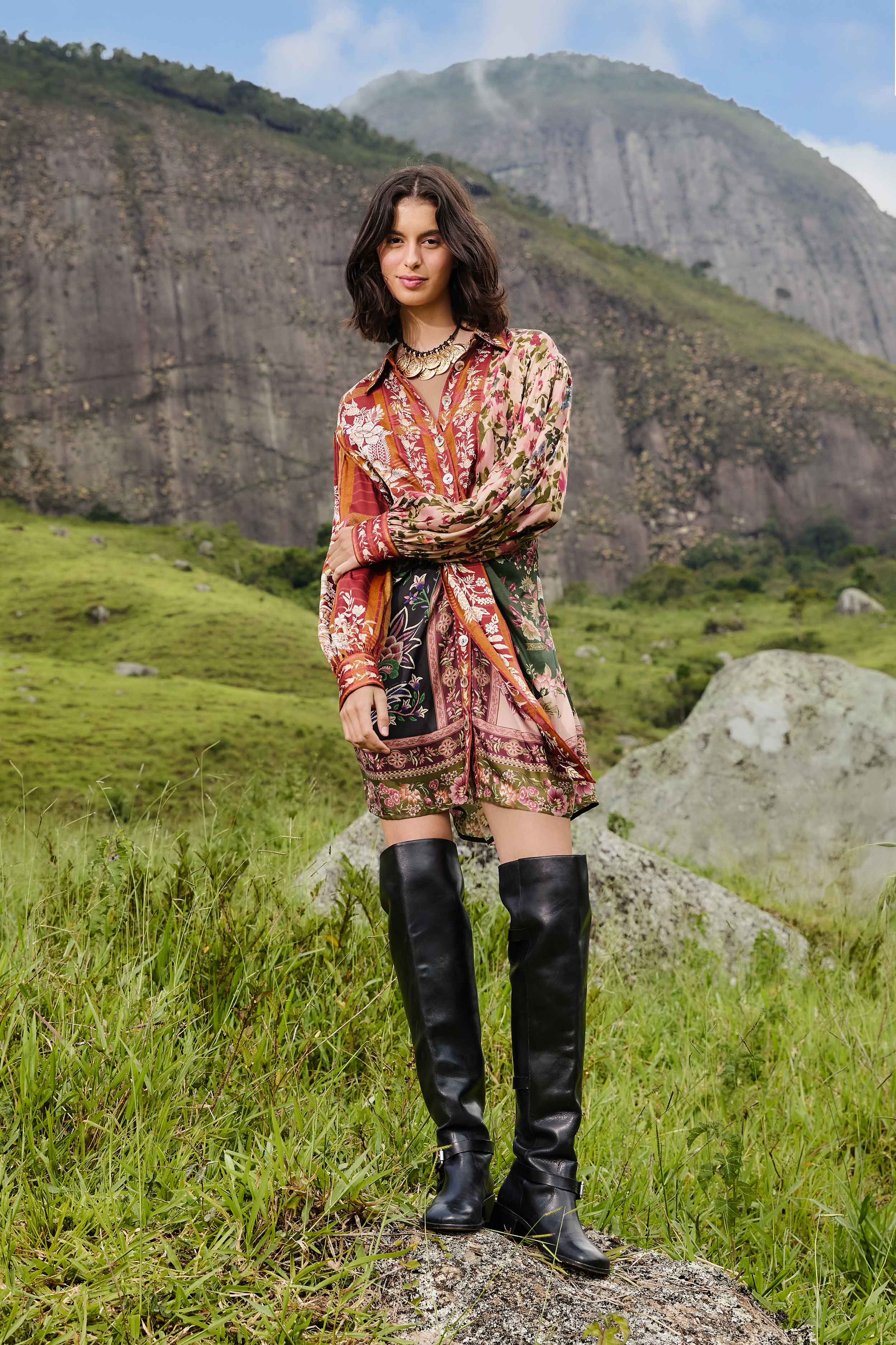 Winter Garden Mix Mini Dress in Multi