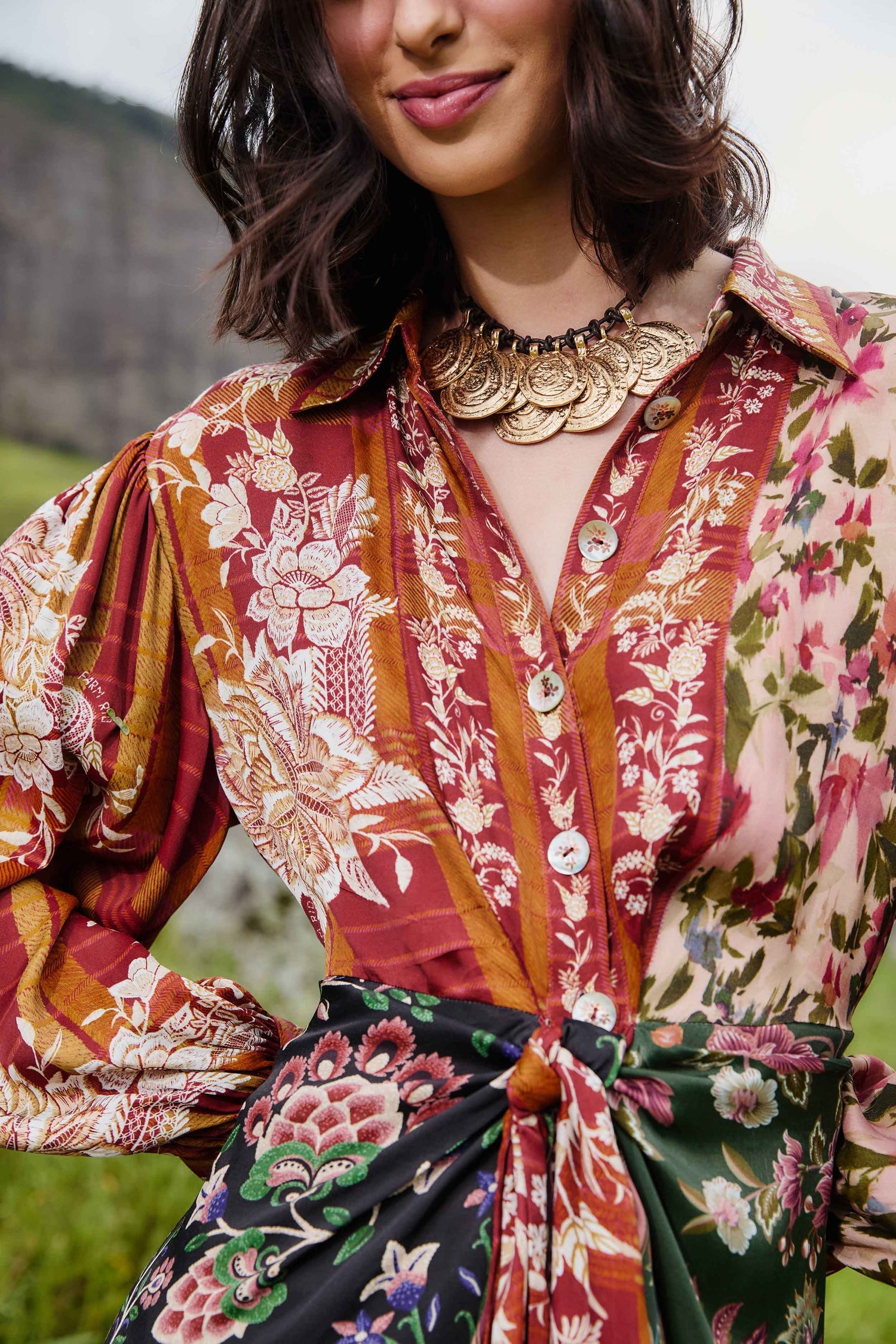 Winter Garden Mix Mini Dress in Multi