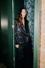 Load image into Gallery viewer, Leopard Jacquard Blazer in Black
