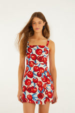 Load image into Gallery viewer, Cherry Blossom Sleeveless Mini Dress in Red
