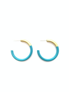 Liz Medium Hoops in Peacock Blue