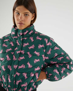 Super Bunny Puffer Jacket in Green