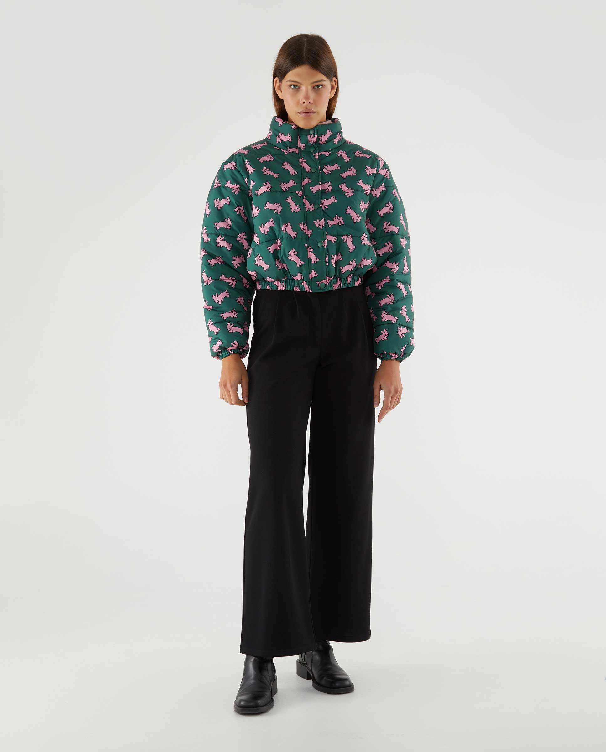 Super Bunny Puffer Jacket in Green