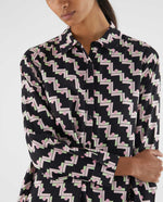Load image into Gallery viewer, Geometric Print Shirt Dress in Black Combo
