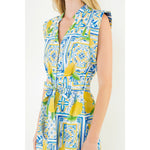 Load image into Gallery viewer, Lemon Midi Shirt Dress in Blue/Yellow

